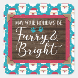 Furry & Bright-vakantie Santa Square-sticker Vierkante Sticker