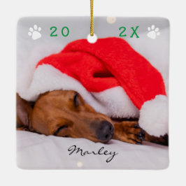 Furry & Bright (voeg uw foto toe) kerstboomkast Keramisch Ornament