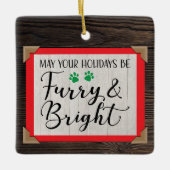 Furry & Bright (voeg uw foto toe) kerstboomkast Keramisch Ornament (Voorkant)