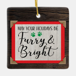 Furry & Bright (voeg uw foto toe) kerstboomkast Keramisch Ornament