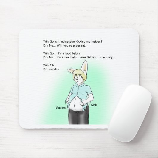 Furry bunny prenancy muismat (Met muis)