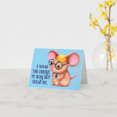 Furry Cheese Man Business Mouse Stropdas Glazen Ne Kaart (Gele Bloem)