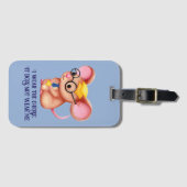 Furry Cheese Man Business Mouse Tie Glasses Nerdy Bagagelabel (Voorkant (horizontaal))