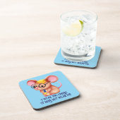 Furry Cheese Man Business Mouse Tie Glasses Nerdy Bier Onderzetter (Rechterzijde)