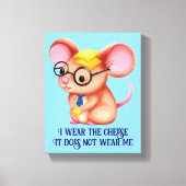Furry Cheese Man Business Mouse Tie Glasses Nerdy Canvas Afdruk (Voorkant)