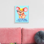 Furry Cheese Man Business Mouse Tie Glasses Nerdy Canvas Afdruk (Insitu (Woonkamer))