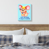 Furry Cheese Man Business Mouse Tie Glasses Nerdy Canvas Afdruk (Insitu (Slaapkamer))