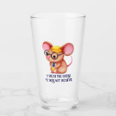 Furry Cheese Man Business Mouse Tie Glasses Nerdy Glas (Voorkant)