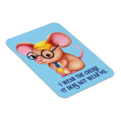 Furry Cheese Man Business Mouse Tie Glasses Nerdy Magneet (Rechterzijde)