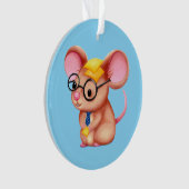 Furry Cheese Man Business Mouse Tie Glasses Nerdy Ornament (voorkant)