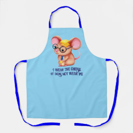 Furry Cheese Man Business Mouse Tie Glasses Nerdy Schort