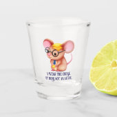 Furry Cheese Man Business Mouse Tie Glasses Nerdy Shot Glas (Voorkant)