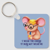 Furry Cheese Man Business Mouse Tie Glasses Nerdy Sleutelhanger (Voorkant)