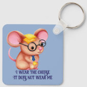 Furry Cheese Man Business Mouse Tie Glasses Nerdy Sleutelhanger (Achterkant)