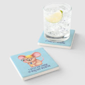 Furry Cheese Man Business Mouse Tie Glasses Nerdy Stenen Onderzetter (Zijkant)