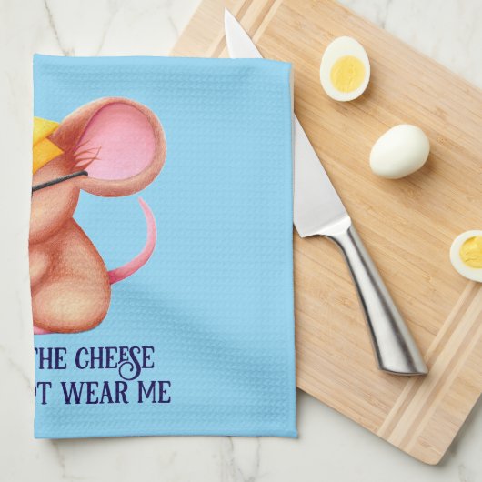 Furry Cheese Man Business Mouse Tie Glasses Nerdy Theedoek (Quarter Fold)