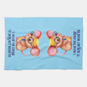 Furry Cheese Man Business Mouse Tie Glasses Nerdy Theedoek (Horizontaal)