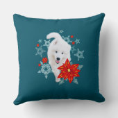 Furry Christmas Dog Samoyed gepersonaliseerd Kussen (Achterkant)
