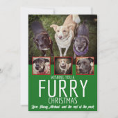 Furry Christmas Multi Foto Hond Collage Kerstmis Feestdagenkaart (Voorkant)