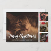 Furry Christmas Pet Fotocollage Feestdagenkaart (Voorkant)