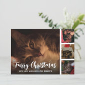 Furry Christmas Pet Fotocollage Feestdagenkaart (Staand voorkant)