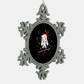 Furry Christmas Rabbit Tin Sneeuwvlok Ornament (Links)