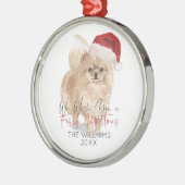 FURRY CHRISTMAS Santa Dog Persoonlijk Metalen Ornament (Links)