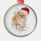 FURRY CHRISTMAS Santa Dog Persoonlijk Metalen Ornament (Voorkant)