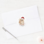 FURRY CHRISTMAS Santa Dog Persoonlijk Ronde Sticker (Envelop)