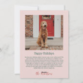 Furry Christmas unieke hond illustratie Feestdagenkaart (Achterkant)