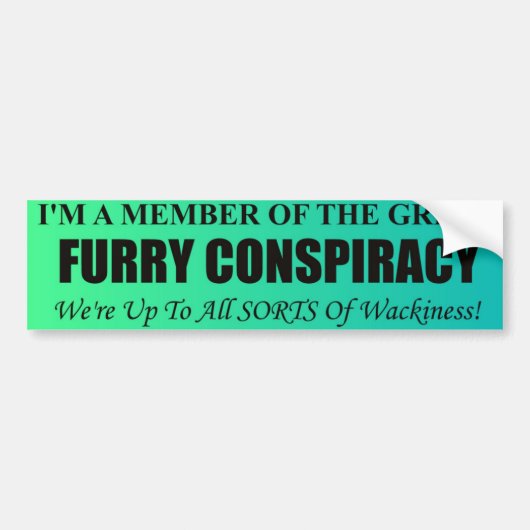 Furry Conspiracy Bumpersticker (Voorkant)