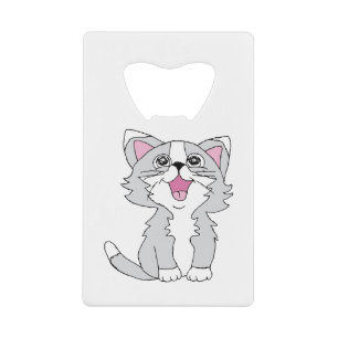 Furry Cute Cat Aesthetic Happy Cat Clipart Drawing Creditkaart Flessenopener