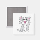 Furry Cute Cat Aesthetic Happy Cat Clipart Drawing Magneet (Voorkant / Achterkant)