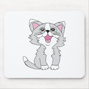 Furry Cute Cat Aesthetic Happy Cat Clipart Drawing Muismat