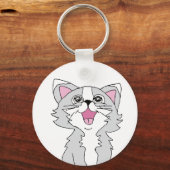 Furry Cute Cat Aesthetic Happy Cat Clipart Drawing Sleutelhanger (Voorkant)