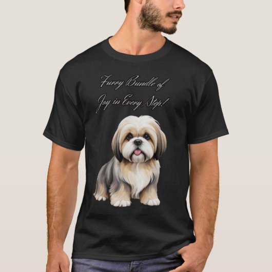Furry Delight: Schattige pup in zachte tinten T-shirt (Voorkant)