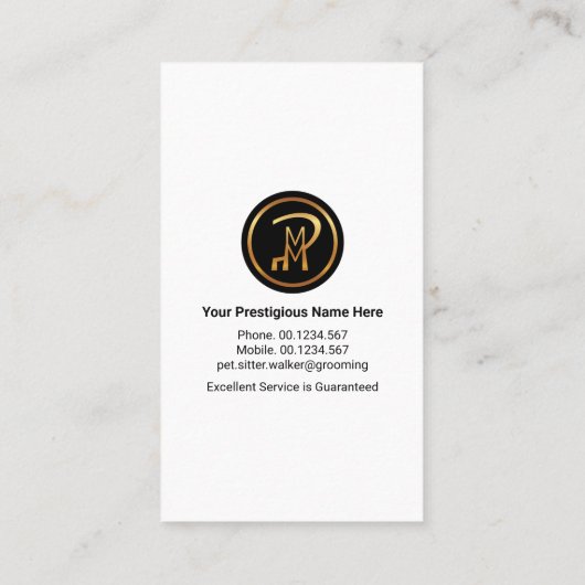 Furry Dog Moeder Kinder Huisdier Zitten Visitekaartje (Achterkant)