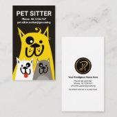 Furry Dog Moeder Kinder Huisdier Zitten Visitekaartje (Voorkant / Achterkant)