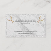 Furry Dog | Schaar | Marmer Visitekaartje (Achterkant)