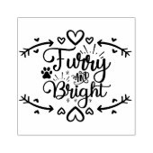 Furry en Bright Christmas Pet Lover Rubberstempel (Afrduk)