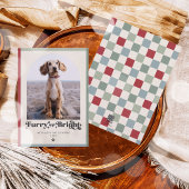 Furry En Bright Dog Foto Grappige Kerstmis Feestdagenkaart