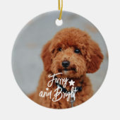Furry en Bright Hond of Kat Foto Gepersonaliseerd Keramisch Ornament (Voorkant)