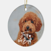 Furry en Bright Hond of Kat Foto Gepersonaliseerd Keramisch Ornament (Links)