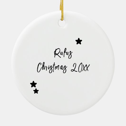 Furry en Bright Hond of Kat Foto Gepersonaliseerd Keramisch Ornament (Achterkant)