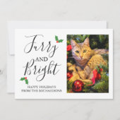 Furry en Bright Pet Photo met Kerstmis Feestdagenkaart (Voorkant)