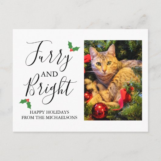 Furry en Bright Pet Photo met Kerstmis Feestdagenkaart (Voorkant)