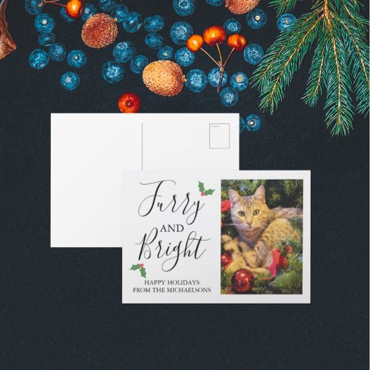 Furry en Bright Pet Photo met Kerstmis Feestdagenkaart