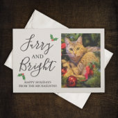 Furry en Bright Pet Photo met Kerstmis Feestdagenkaart