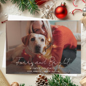 Furry en Bright Script Foto Kerstmis Feestdagenkaart