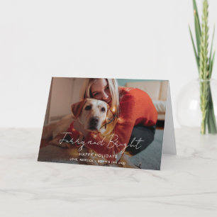 Furry en helder handgeschreven kerstfoto feestdagen kaart